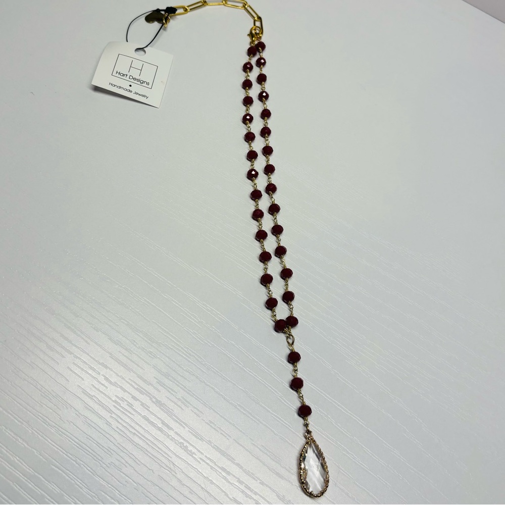 NWT Chic Red and Gold Drop Necklace - Picture 4 of 6